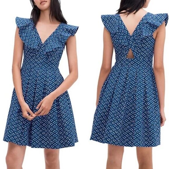 Kate Spade geo dot poplin dress size 4 - Picture 1 of 5